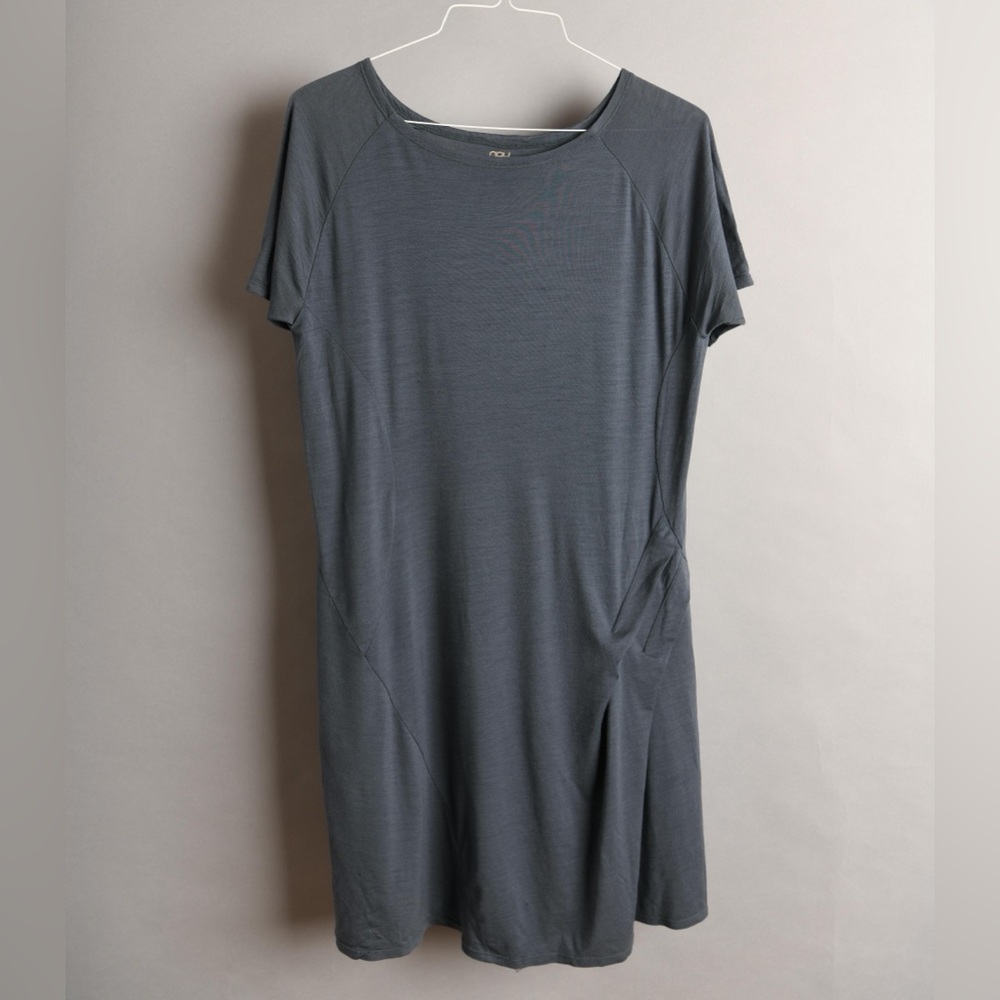 Nau Slate Gray Short Sleeve Scoop Neck Dress